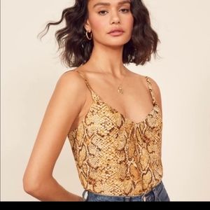 Reformation Snake Print Tank Top XS